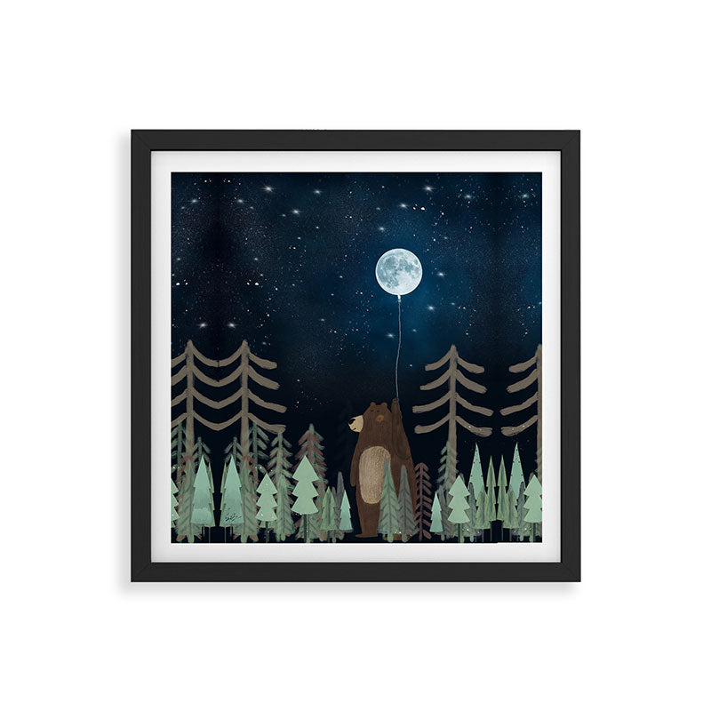 the moon balloon Framed Art Print Gallery Image 7