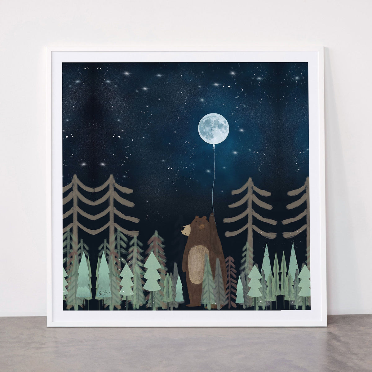 the moon balloon Framed Art Print Gallery Image 43