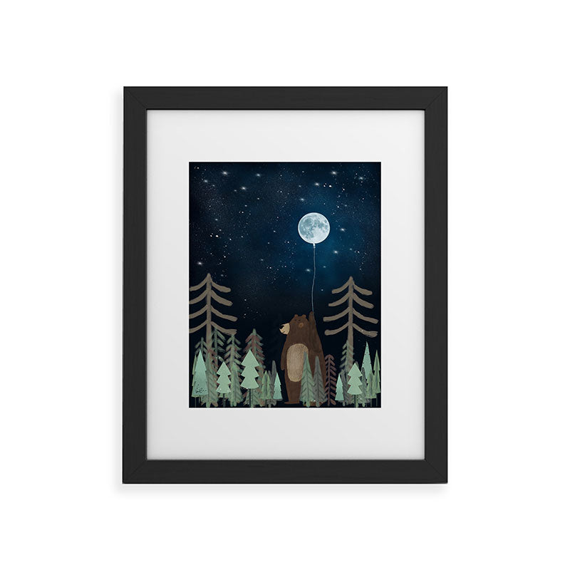 the moon balloon Framed Art Print Gallery Image 41