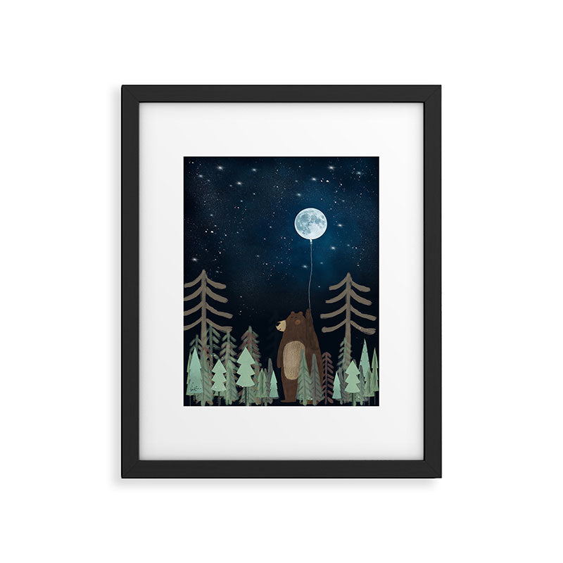the moon balloon Framed Art Print Gallery Image 6
