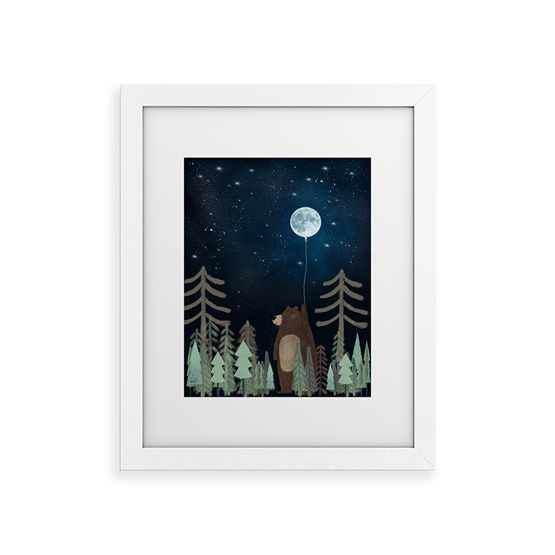 the moon balloon Framed Art Print Gallery Image 75