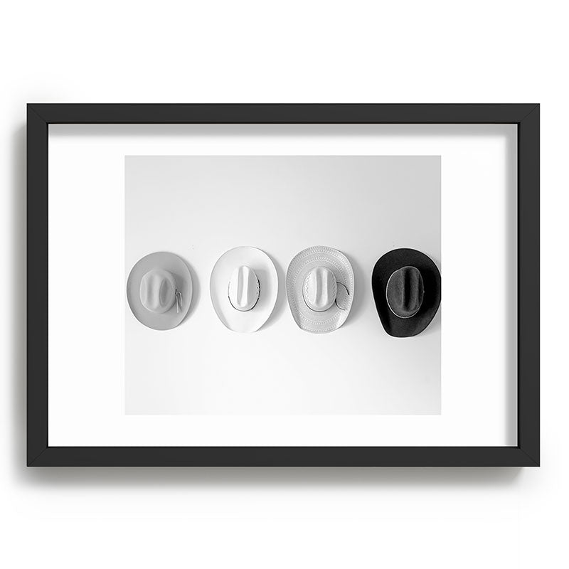 Cowboy Hat Wall - Black and White Framed Art Print Gallery Image 59