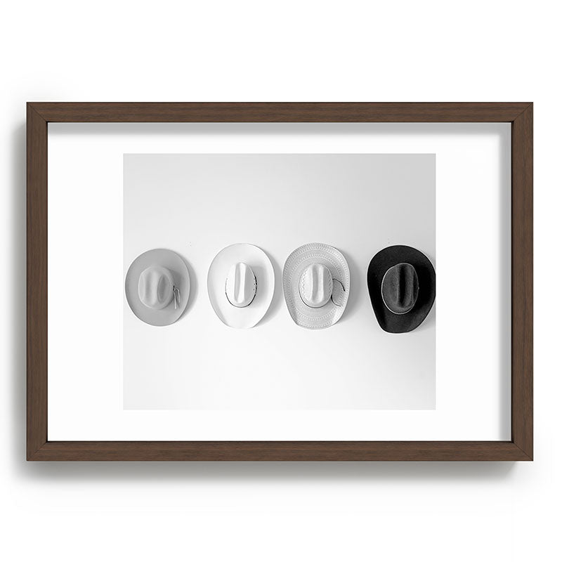 Cowboy Hat Wall - Black and White Framed Art Print Gallery Image 65