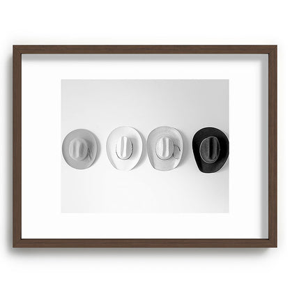 Cowboy Hat Wall - Black and White Framed Art Print Gallery Image 67