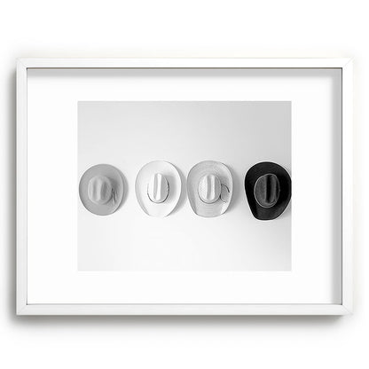 Cowboy Hat Wall - Black and White Framed Art Print Gallery Image 78
