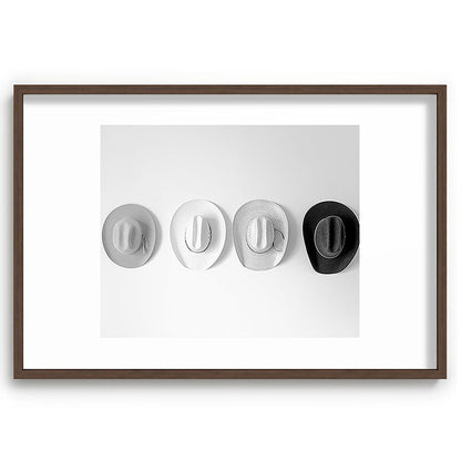 Cowboy Hat Wall - Black and White Framed Art Print Gallery Image 68