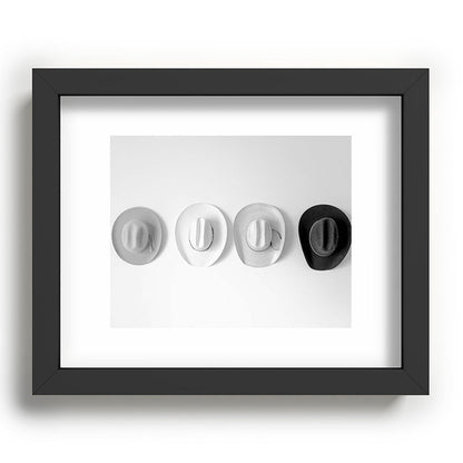 Cowboy Hat Wall - Black and White Framed Art Print Gallery Image 57