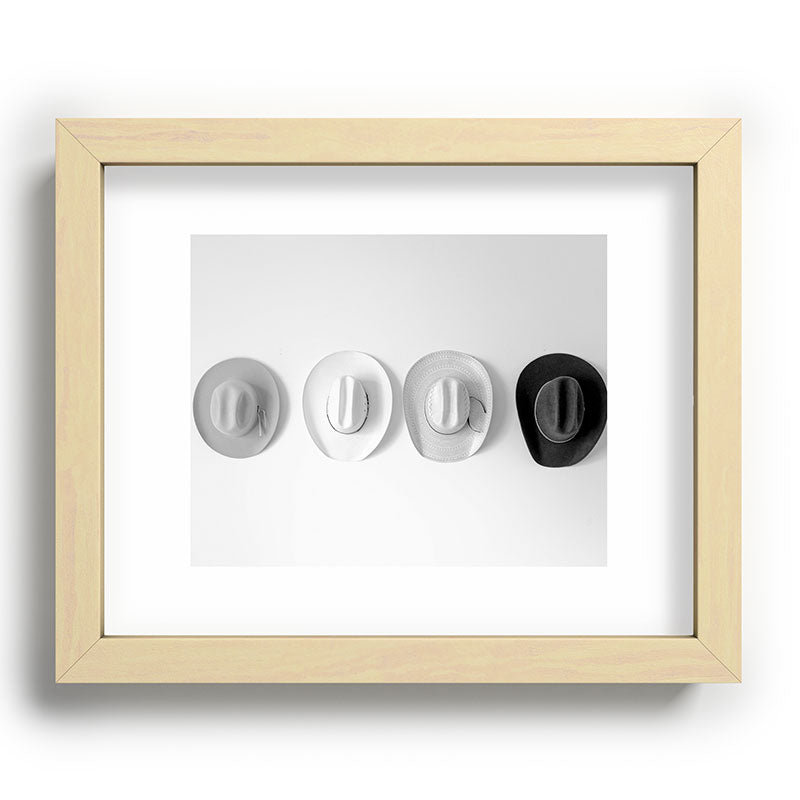 Cowboy Hat Wall - Black and White Framed Art Print Gallery Image 69