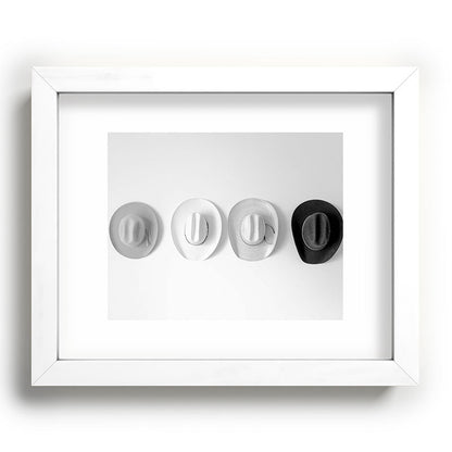 Cowboy Hat Wall - Black and White Framed Art Print Gallery Image 76
