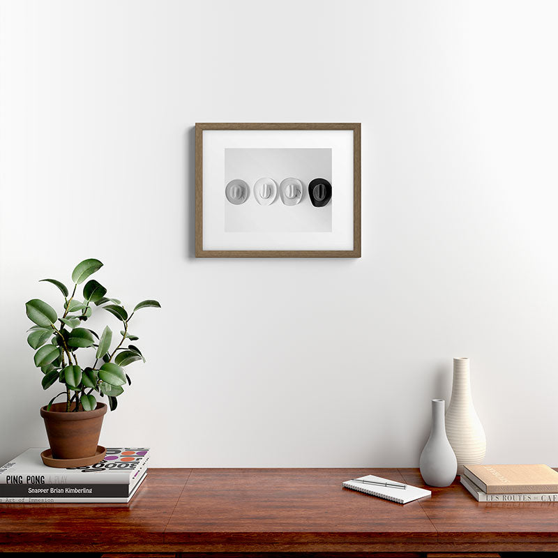 Cowboy Hat Wall - Black and White Framed Art Print Gallery Image 11