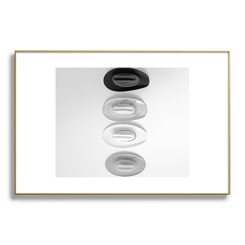 Cowboy Hat Wall - Black and White Framed Art Print Gallery Image 94