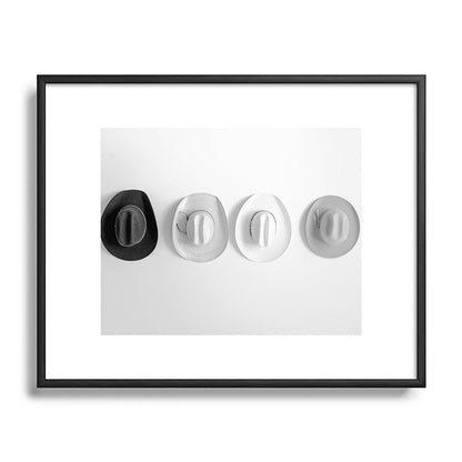 Cowboy Hat Wall - Black and White Framed Art Print Gallery Image 82