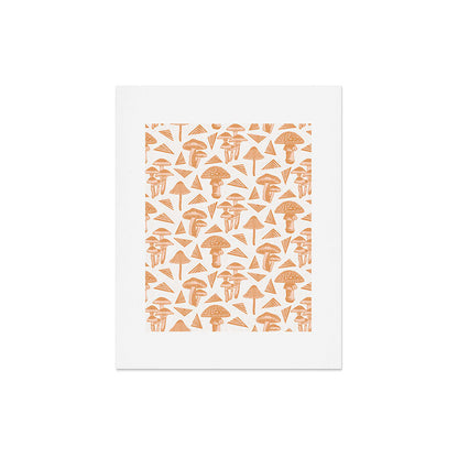 Block-print Mushrooms - ochre and blush pink Art Print Gallery Image 6