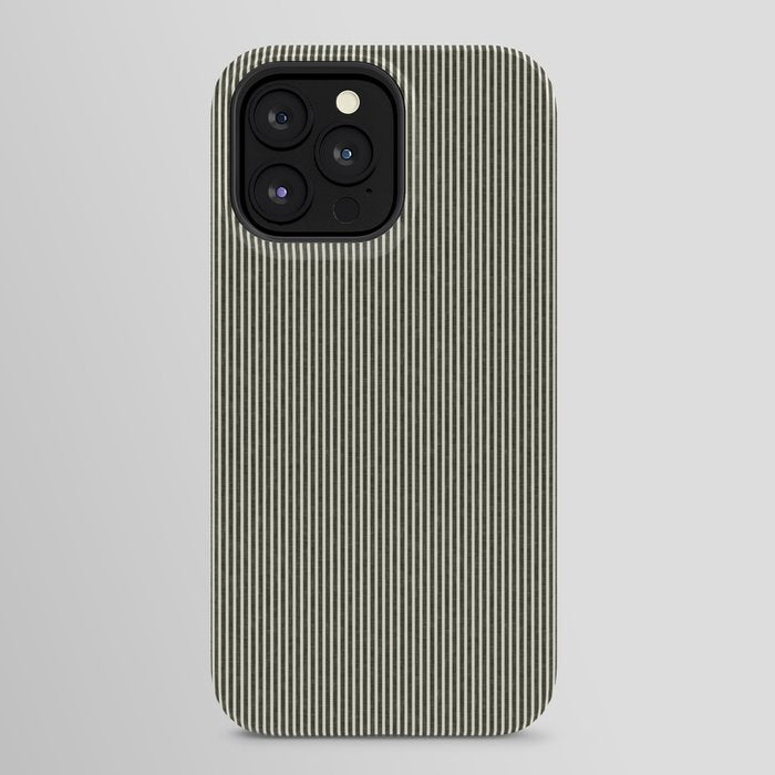 linen textured stripes - olive green iPhone Case Gallery Image 24