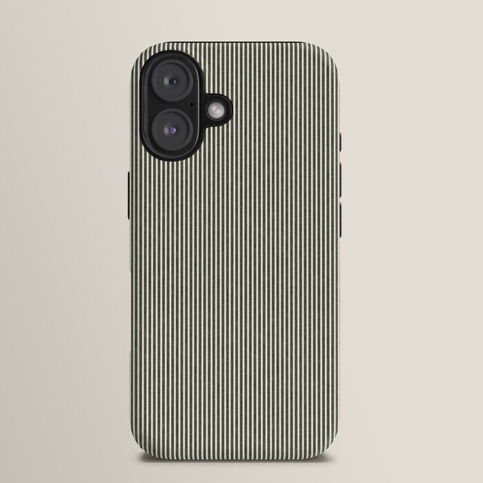 linen textured stripes - olive green iPhone Case Gallery Image 13