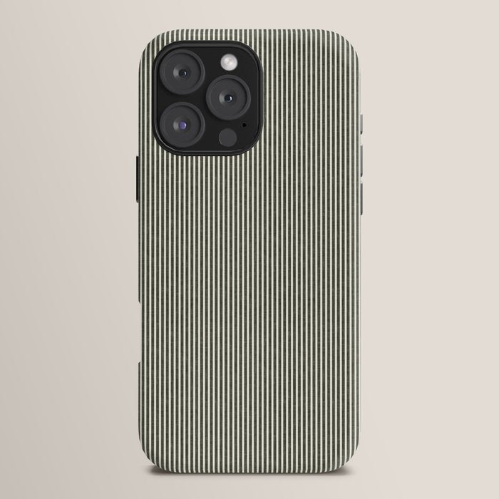 linen textured stripes - olive green iPhone Case Gallery Image 16