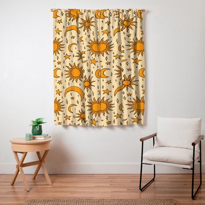 Vintage Sun and Star Print Window Curtain Gallery Image 7