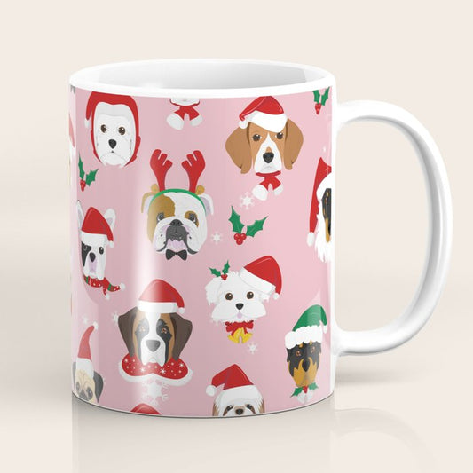 Christmas Dog Pattern Illustration Coffee Mug Gallery Image 1