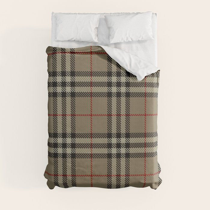 Luxury Beige Tartan Plaid Pattern Duvet Cover Gallery Image 8