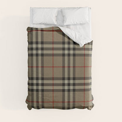 Luxury Beige Tartan Plaid Pattern Duvet Cover Gallery Image 8