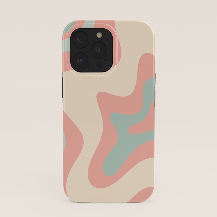 Retro Liquid Swirl Abstract Square Pattern in Pastel Blush Mint iPhone Case Gallery Image 39
