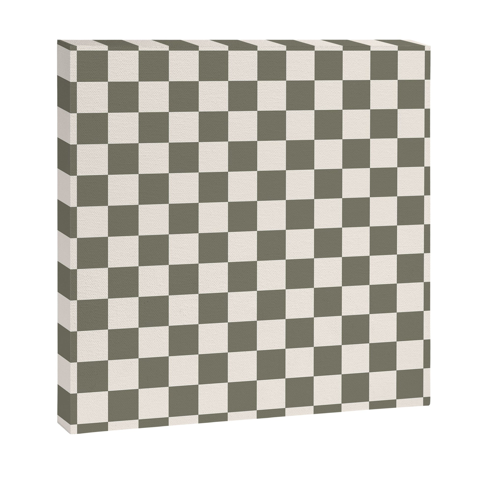 Checkerboard - Olive Green Canvas Print Gallery Image 2