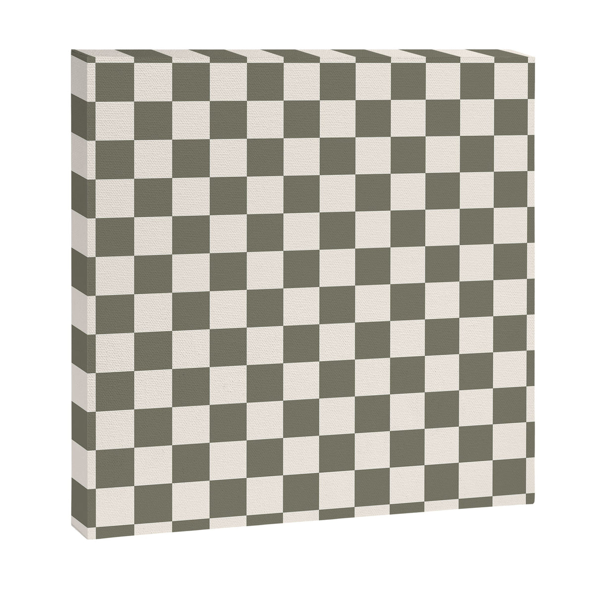 Checkerboard - Olive Green Canvas Print Gallery Image 6