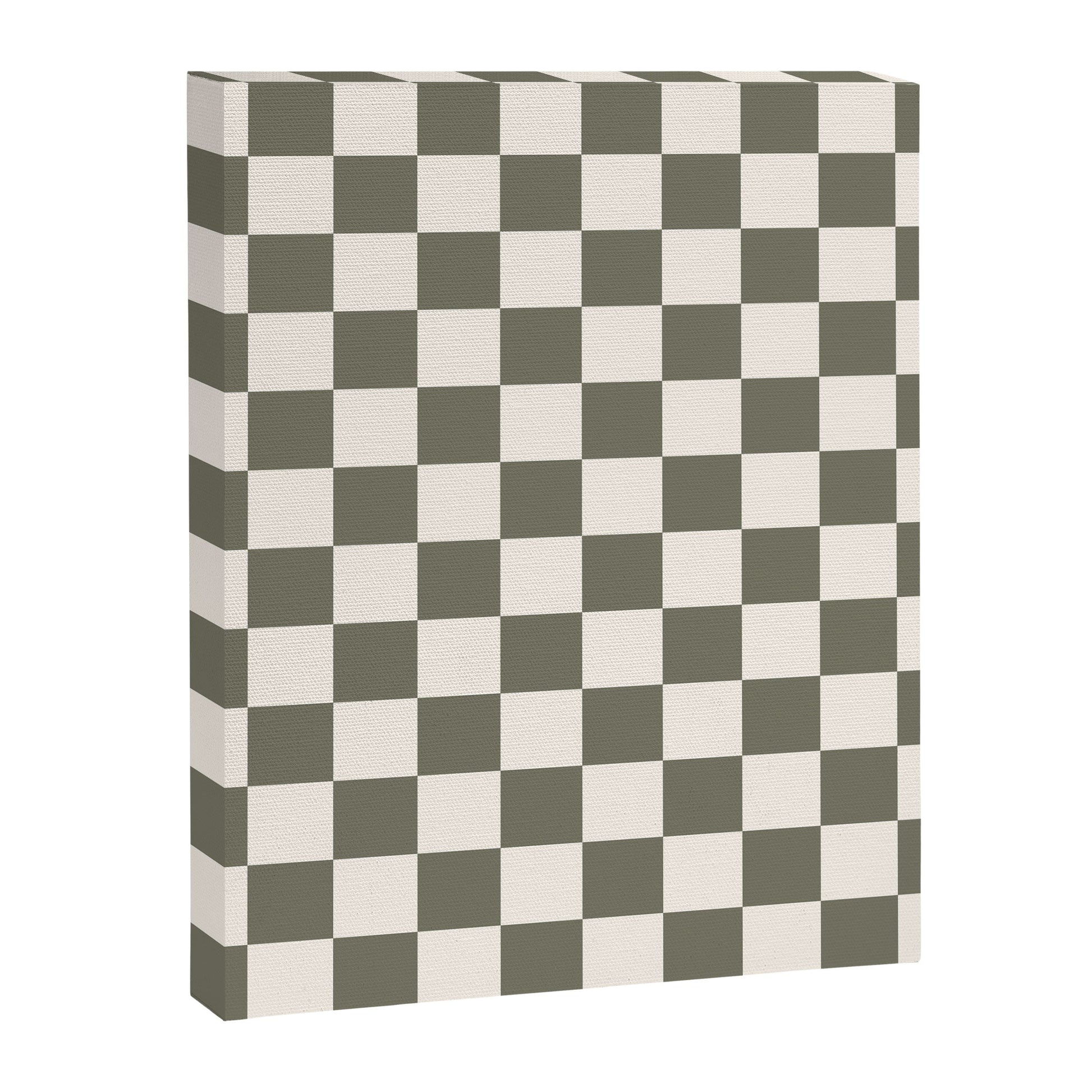 Checkerboard - Olive Green Canvas Print Gallery Image 4