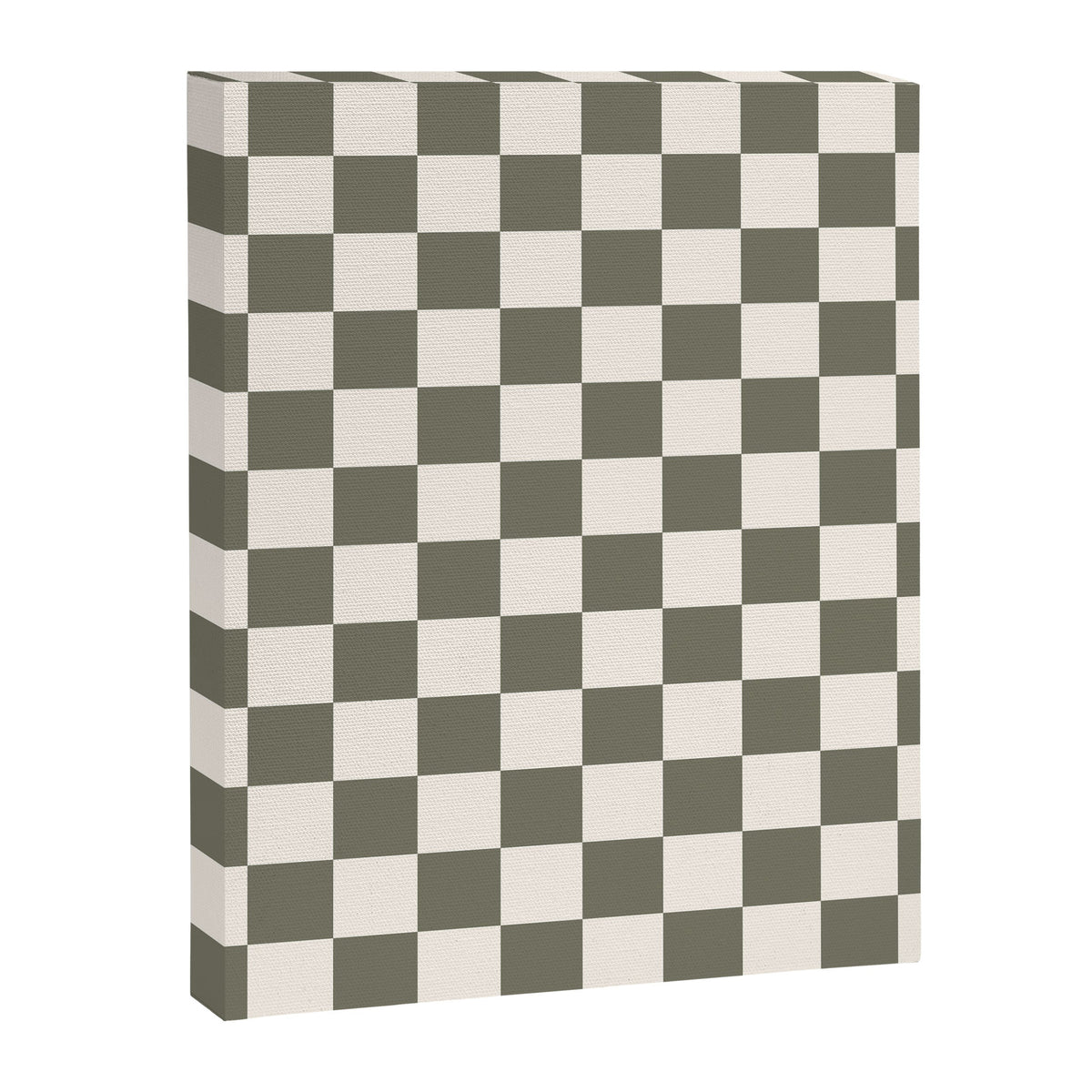 Checkerboard - Olive Green Canvas Print Gallery Image 7