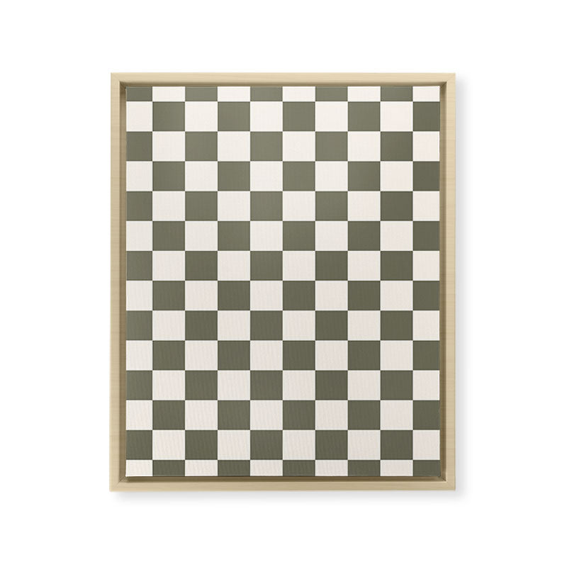 Checkerboard - Olive Green Framed Canvas Print Gallery Image 19