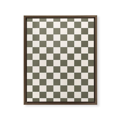 Checkerboard - Olive Green Framed Canvas Print Gallery Image 13