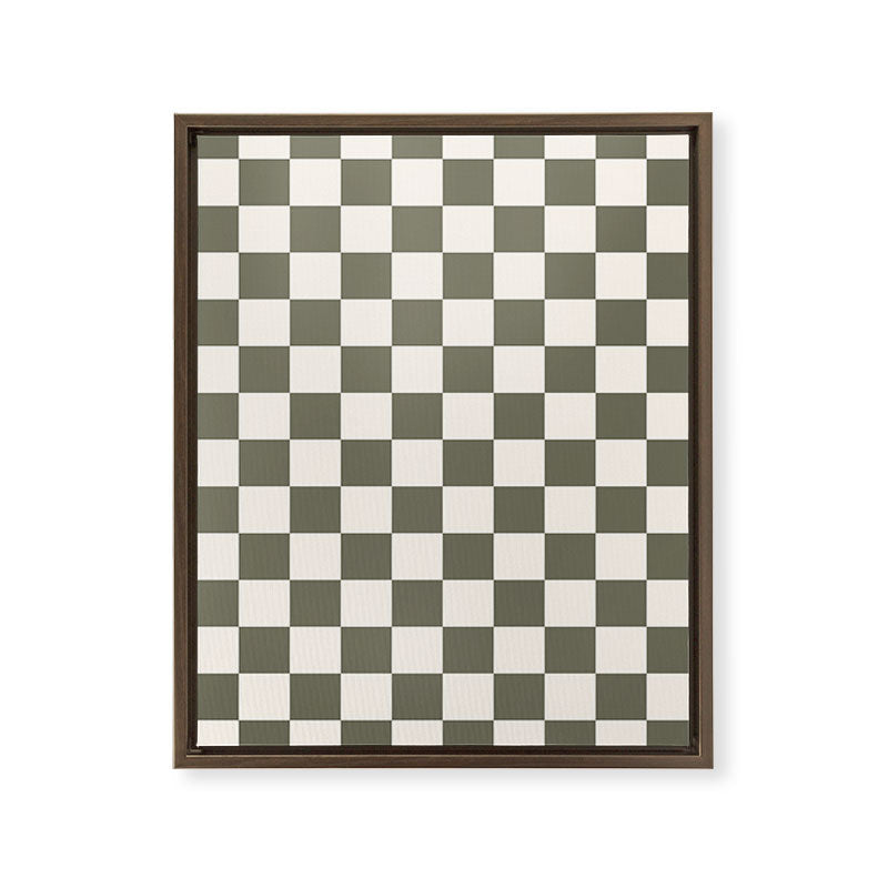 Checkerboard - Olive Green Framed Canvas Print Gallery Image 16