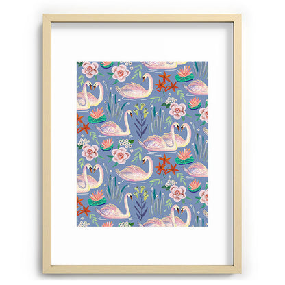 Swan Pattern Framed Art Print Gallery Image 100