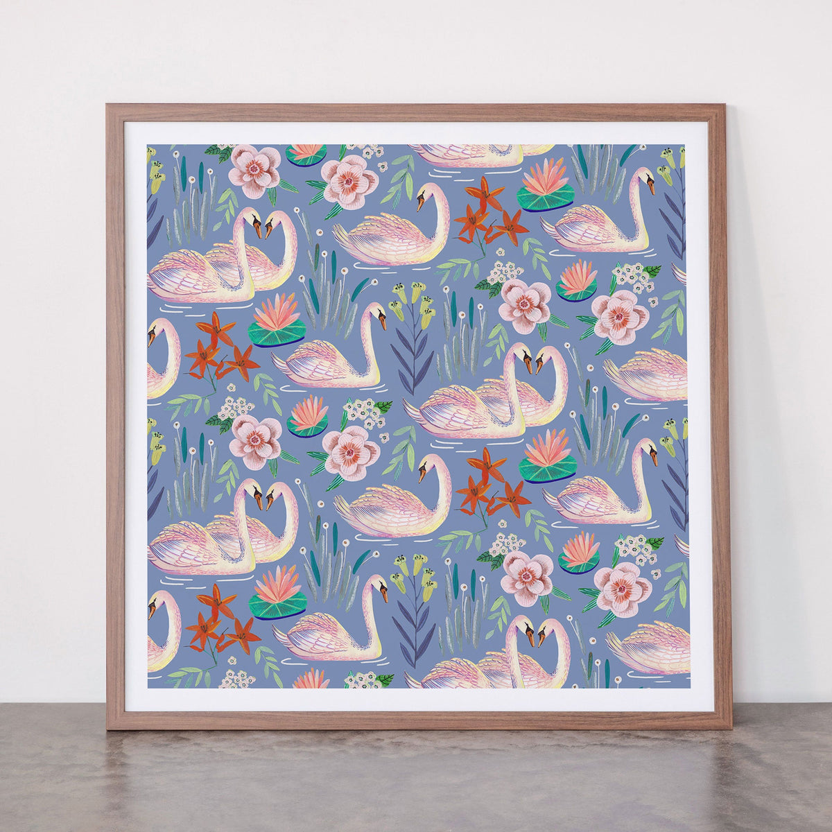 Swan Pattern Framed Art Print Gallery Image 66