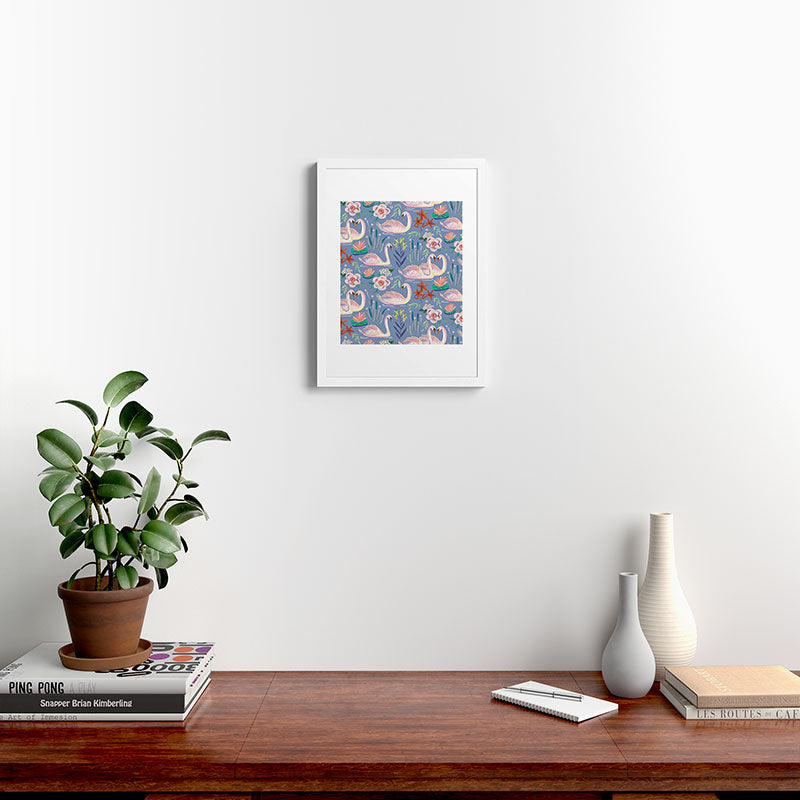 Swan Pattern Framed Art Print Gallery Image 32