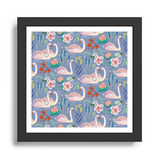 Swan Pattern Framed Art Print Gallery Image 2