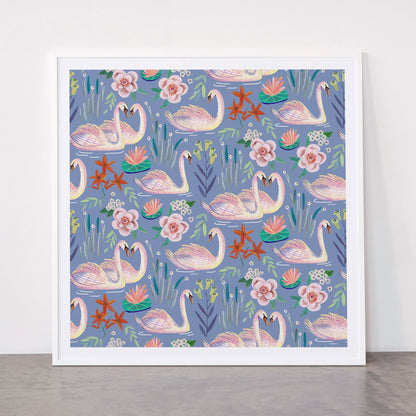 Swan Pattern Framed Art Print Gallery Image 43