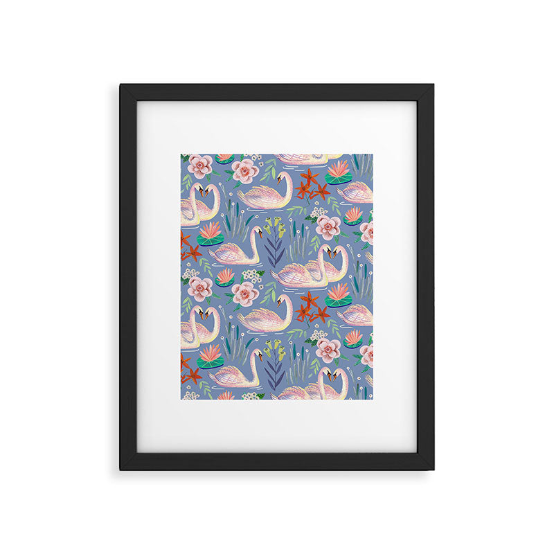 Swan Pattern Framed Art Print Gallery Image 3