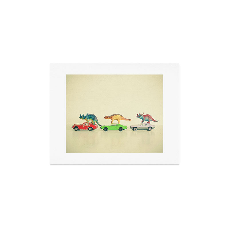 Dinosaurs Ride Cars Art Print Gallery Image 3