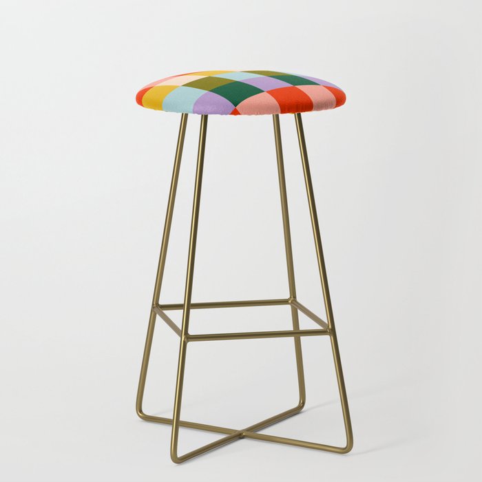 Checkered Rainbow Retro Vibe Stool Gallery Image 2