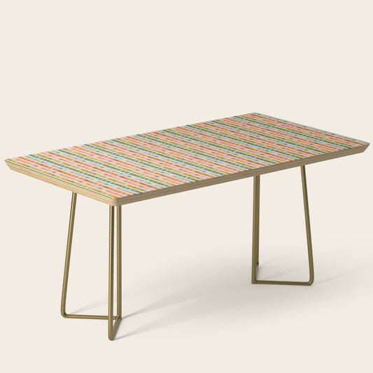 Colorful vintage flower stripe art pattern Coffee Table Gallery Image 2