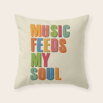 MUSIC FEEDS MY SOUL Throw Pillow Gallery Image 3