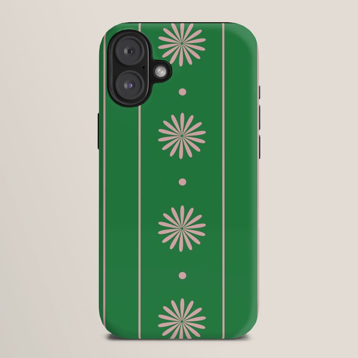 Daisy Stripes Green and Pink Pattern iPhone Case Gallery Image 10