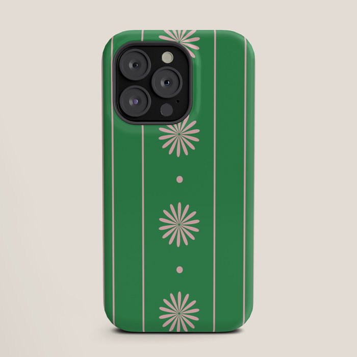 Daisy Stripes Green and Pink Pattern iPhone Case Gallery Image 19