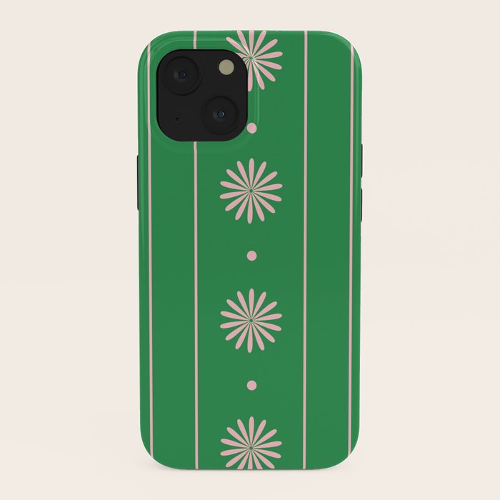 Daisy Stripes Green and Pink Pattern iPhone Case Gallery Image 38