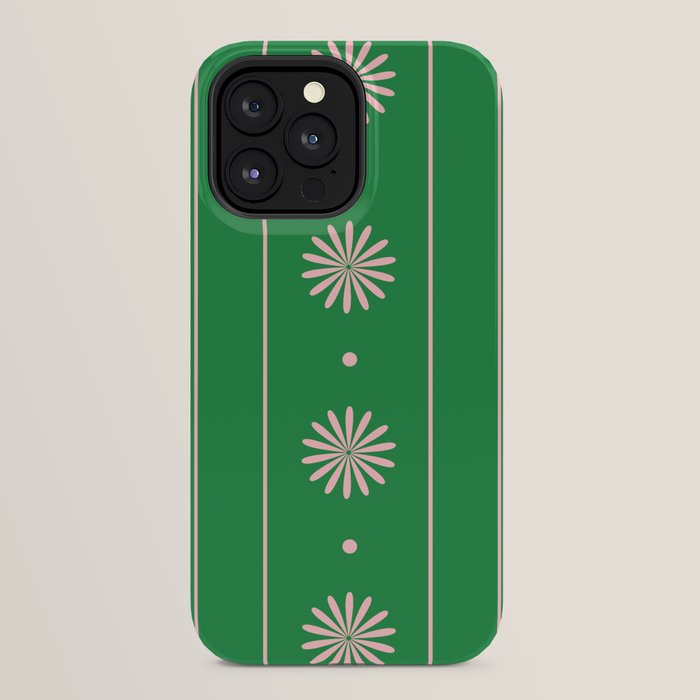 Daisy Stripes Green and Pink Pattern iPhone Case Gallery Image 24