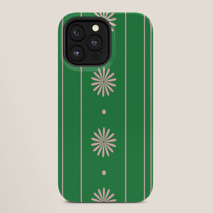 Daisy Stripes Green and Pink Pattern iPhone Case Gallery Image 28