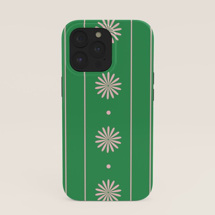 Daisy Stripes Green and Pink Pattern iPhone Case Gallery Image 39