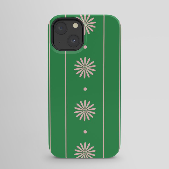 Daisy Stripes Green and Pink Pattern iPhone Case Gallery Image 21