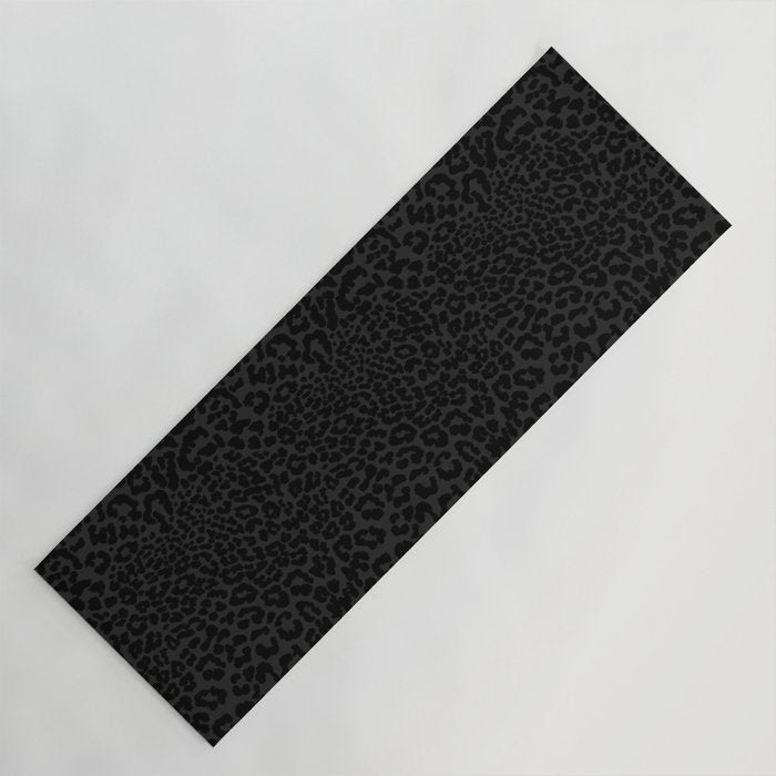 Goth Black Leopard Animal Print Yoga Mat Gallery Image 1
